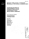 Cover page: Transforming the market for residential windows: design considerations for DOE's Efficient Window Collaborative