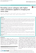 Cover page: Revealing cancer subtypes with higher-order correlations applied to imaging and omics data