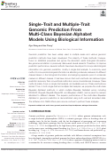 Cover page: Single-Trait and Multiple-Trait Genomic Prediction From Multi-Class Bayesian Alphabet Models Using Biological Information