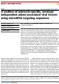 Cover page: A toolbox of astrocyte-specific, serotype-independent adeno-associated viral vectors using microRNA targeting sequences.