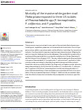 Cover page: Mortality of the invasive white garden snail Theba pisana exposed to three US isolates of Phasmarhabditis spp (P. hermaphrodita, P. californica, and P. papillosa)