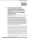 Cover page: Gender-specific changes in energy metabolism and protein degradation as major pathways affected in livers of mice treated with ibuprofen