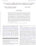 Cover page: The Association of ADHD and Depression: Mediation by Peer Problems and Parent–Child Difficulties in Two Complementary Samples