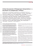 Cover page: Critical Assessment of Metagenome Interpretation—a benchmark of metagenomics software