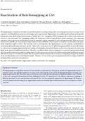 Cover page: Reactivation of Rate Remapping in CA3