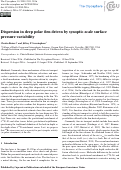 Cover page: Dispersion in deep polar firn driven by synoptic-scale surface pressure variability