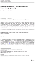 Cover page: Evaluating the impact of AND/OR search on 0-1 integer linear programming