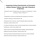 Cover page: Comparing Cycling Characteristics of Symmetric Lithium-Polymer-Lithium Cells with Theoretical Predictions