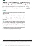 Cover page: Impaired insulin sensitivity is associated with worsening cognition in HIV-infected patients.