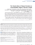 Cover page: The Genetic Basis of Natural Variation in Caenorhabditis elegans Telomere Length