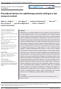 Cover page: Procedural fairness for radiotherapy priority setting in a low resource context