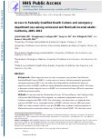 Cover page: Access to Federally Qualified Health Centers and Emergency Department Use Among Uninsured and Medicaid‐insured Adults: California, 2005 to 2013