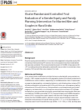 Cover page: Cluster Randomized Controlled Trial Evaluation of a Gender Equity and Family Planning Intervention for Married Men and Couples in Rural India