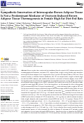 Cover page: Sympathetic Innervation of Interscapular Brown Adipose Tissue Is Not a Predominant Mediator of Oxytocin-Induced Brown Adipose Tissue Thermogenesis in Female High Fat Diet-Fed Rats