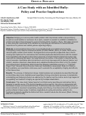 Cover page: A Case Study with an Identified Bully: Policy and Practice Implications