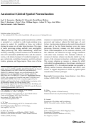 Cover page: Anatomical Global Spatial Normalization