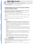 Cover page: Validating bifidobacterial species and subspecies identity in commercial probiotic products