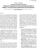 Cover page: Treatment of Cryoglobulinemic Glomerulonephritis Secondary to  Hepatitis C Virus-Associated Cryoglobulinemia with Plasmapheresis