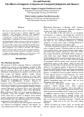 Cover page: Sex and Seniority: The Effects of Linguistic Categories on Conceptual Judgments and Memory