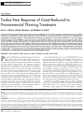 Cover page: Twelve-Year Response of Coast Redwood toPrecommercial Thinning Treatments