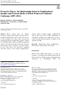 Cover page: Protective Places: the Relationship between Neighborhood Quality and Preterm Births to Black Women in Oakland, California (2007-2011).