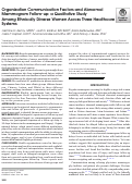 Cover page: Organization Communication Factors and Abnormal Mammogram Follow-up: a Qualitative Study Among Ethnically Diverse Women Across Three Healthcare Systems