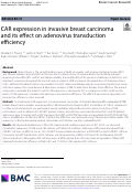 Cover page: CAR expression in invasive breast carcinoma and its effect on adenovirus transduction efficiency