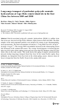 Cover page: Long-range transport of particulate polycyclic aromatic hydrocarbons at Cape Hedo remote island site in the East China Sea between 2005 and 2008