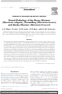 Cover page: Dental Pathology of the Hoary Marmot (Marmota caligata), Groundhog (Marmota monax) and Alaska Marmot (Marmota broweri).