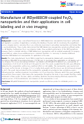 Cover page: Manufacture of IRDye800CW-coupled Fe3O4 nanoparticles and their applications in cell labeling and in vivo imaging