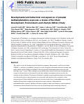 Cover page: Developmental and behavioral consequences of prenatal methamphetamine exposure: A review of the Infant Development, Environment, and Lifestyle (IDEAL) study