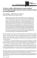 Cover page: Is there really a link between exact‐number knowledge and approximate number system acuity in young children?