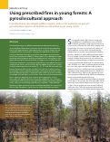 Cover page: Using prescribed fires in young forests: A pyrosilvicultural approach