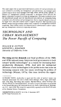 Cover page: Technology and Urban Management