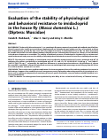 Cover page: Evaluation of the stability of physiological and behavioral resistance to imidacloprid in the house fly (Musca domestica L.) (Diptera: Muscidae)