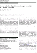 Cover page: Gender and ethnic disparities contributing to overweight in California adolescents