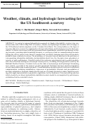 Cover page: Weather, climate, and hydrologic forecasting for the US Southwest: a survey