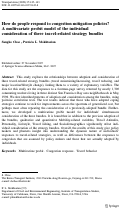 Cover page: How do people respond to congestion mitigation policies? A multivariate probit model of the individual consideration of three travel-related strategy bundles