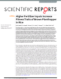 Cover page: Higher Fertilizer Inputs Increase Fitness Traits of Brown Planthopper in Rice