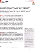 Cover page: Genome Dynamics of Vibrio cholerae Isolates Linked to Seasonal Outbreaks of Cholera in Dhaka, Bangladesh.