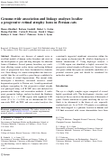 Cover page: Genome-wide association and linkage analyses localize a progressive retinal atrophy locus in Persian cats.