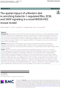 Cover page: The spatial impact of a Western diet in enriching Galectin-1-regulated Rho, ECM, and SASP signaling in a novel MASH-HCC mouse model.