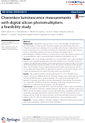 Cover page: Cherenkov luminescence measurements with digital silicon photomultipliers: a feasibility study