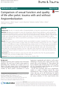 Cover page: Comparison of sexual function and quality of life after pelvic trauma with and without Angioembolization.