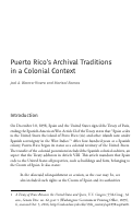 Cover page: Puerto Rico’s Archival Traditions in a Colonial Context