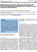 Cover page: Epidermotropic cutaneous metastases of squamous cell carcinoma from primary esophageal cancer: report of a case and review of the literature