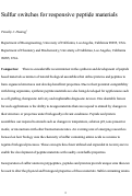 Cover page: Sulfur Switches for Responsive Peptide Materials