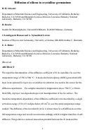 Cover page: Diffusion of silicon in crystalline germanium