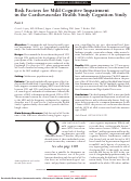 Cover page: Risk Factors for Mild Cognitive Impairment in the Cardiovascular Health Study Cognition Study: Part 2