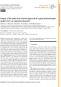 Cover page: Impact of the numerical solution approach of a plant hydrodynamic model (v0.1) on vegetation dynamics